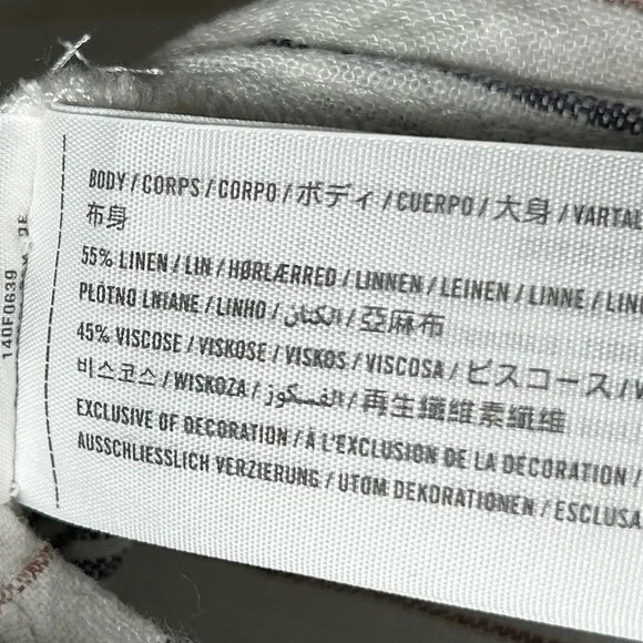 Abercrombie and Fitch Striped Linen Blend Top Blouse size M - Picture 7 of 8